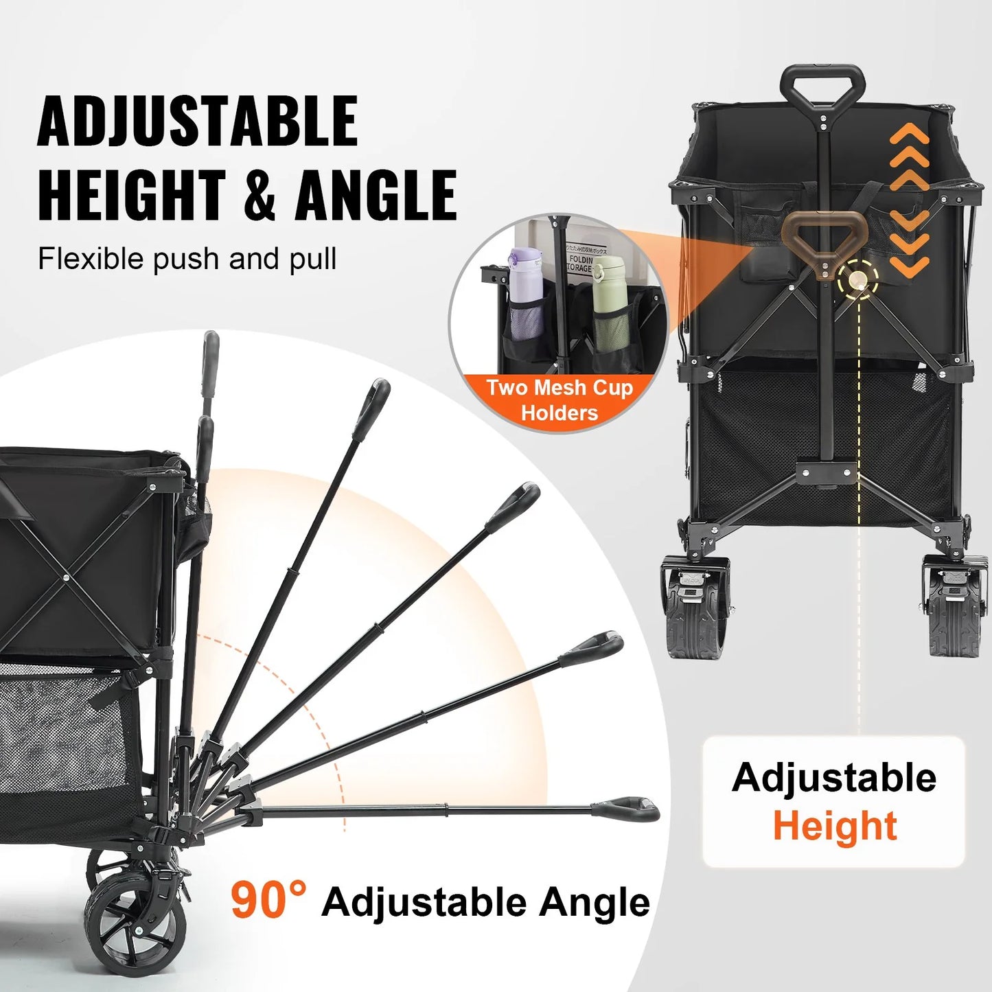 VEVOR All-Terrain Heavy-Duty Folding Wagon – 400L Collapsible Cart with 450 lbs Capacity