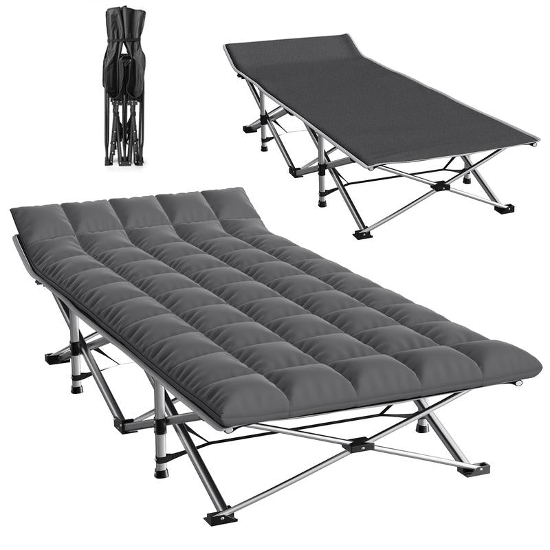 CampRest Deluxe Folding Cot with Mattress – 900Lbs Capacity, Portable Sleeping Bed for Adults, Kids & Teens, Ideal for Camping, Travel, and Outdoor Use.