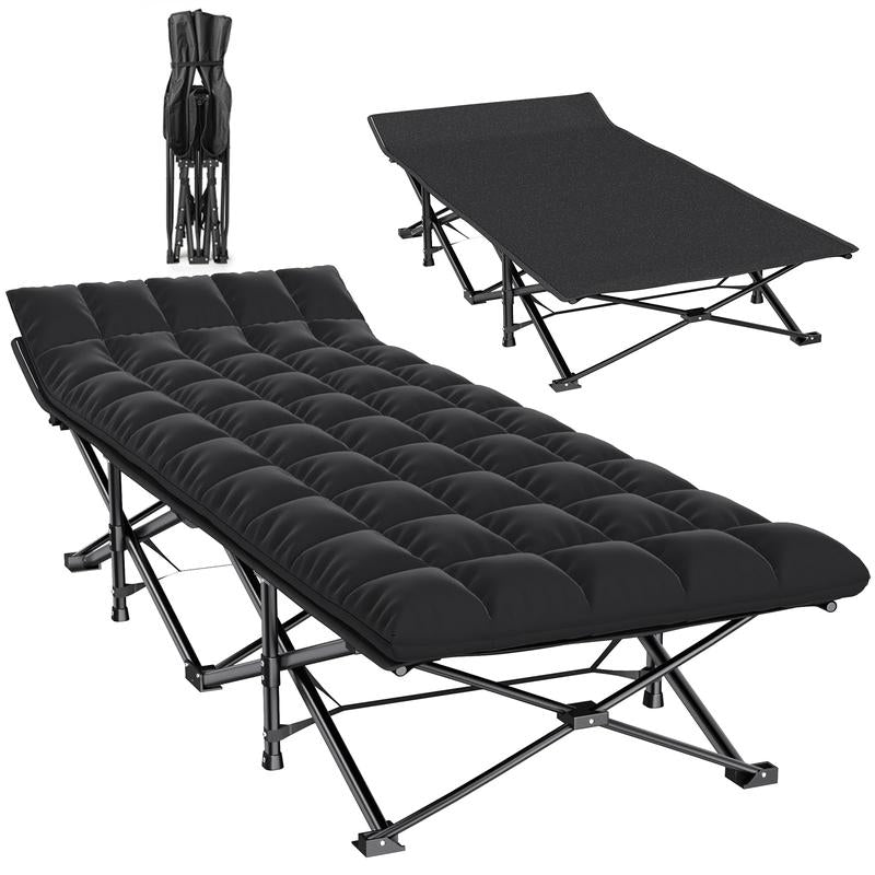 CampRest Deluxe Folding Cot with Mattress – 900Lbs Capacity, Portable Sleeping Bed for Adults, Kids & Teens, Ideal for Camping, Travel, and Outdoor Use.