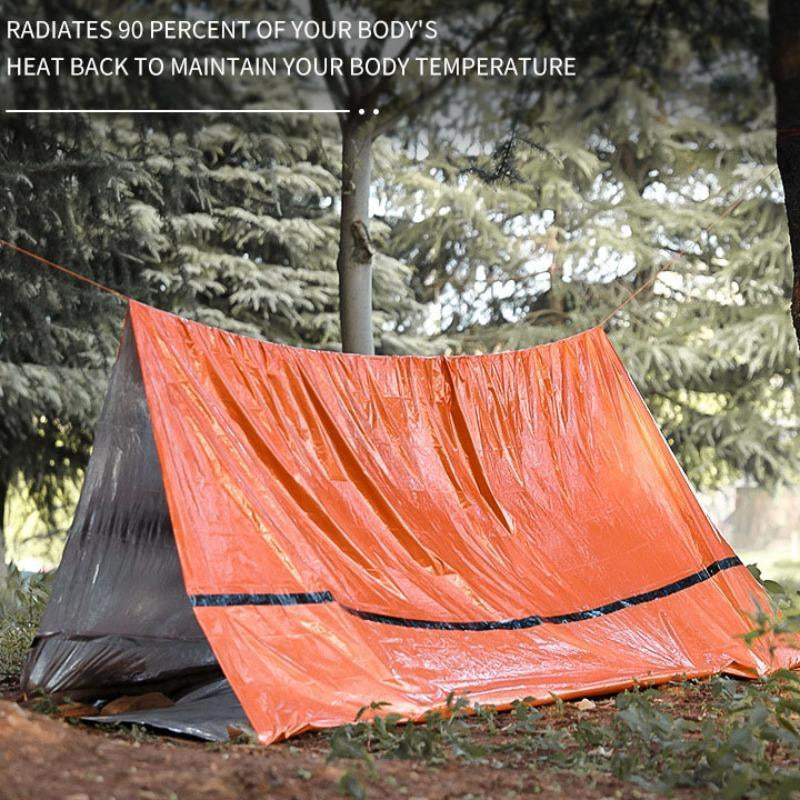 AdventureShield Portable Waterproof Tent – Rainproof Folding Tent with Whistle & Paracord for Solo Camping and Hiking!