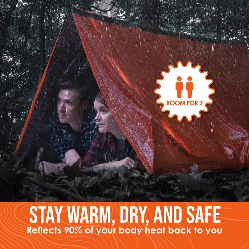 AdventureShield Portable Waterproof Tent – Rainproof Folding Tent with Whistle & Paracord for Solo Camping and Hiking!
