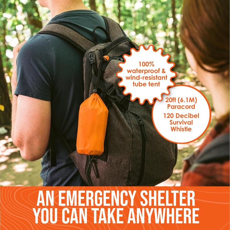 AdventureShield Portable Waterproof Tent – Rainproof Folding Tent with Whistle & Paracord for Solo Camping and Hiking!