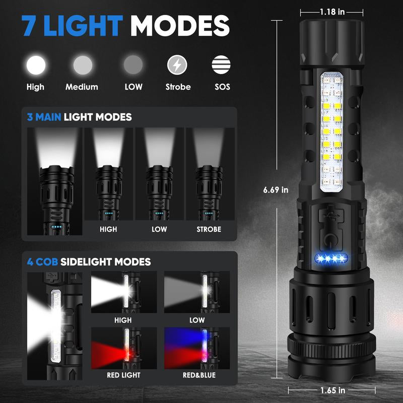 LumeForce™ X7 – Ultra-Bright Rechargeable LED Flashlight with 7 Modes & Waterproof Design