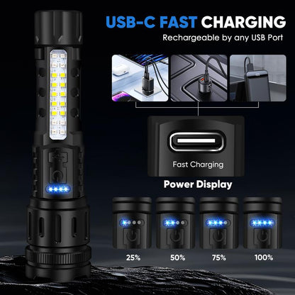 LumeForce™ X7 – Ultra-Bright Rechargeable LED Flashlight with 7 Modes & Waterproof Design