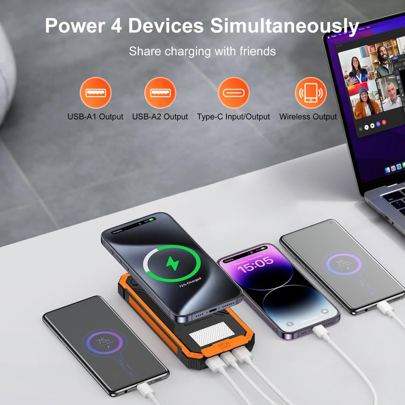 SolarCharge 20K Pro – 20,000mAh Portable Wireless Power Bank