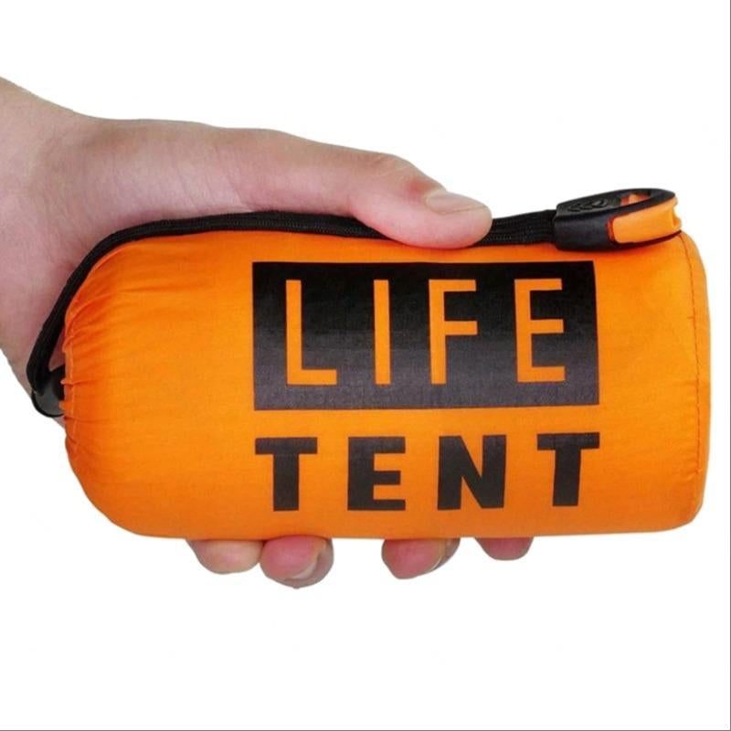 AdventureShield Portable Waterproof Tent – Rainproof Folding Tent with Whistle & Paracord for Solo Camping and Hiking!